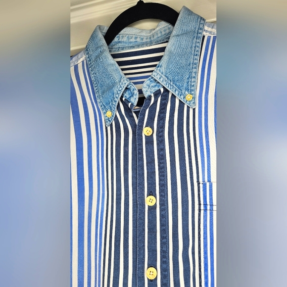 90s VTG GUESS Jeans Striped Button Up Shirt Men's Sz XL - Picture 2 of 8